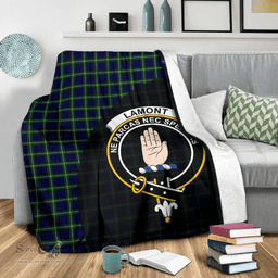 Scottish Lamont Modern Clan Tartan Blanket - Wave Style Scottish Plaid Tartan Plaid