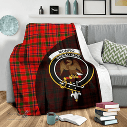Scottish Munro Modern Clan Tartan Blanket - Wave Style Scottish Plaid Tartan Plaid