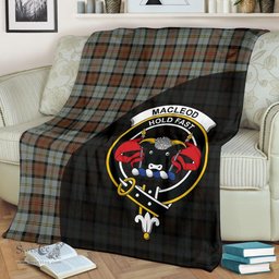 Scottish MacLeod of Harris Weathered Clan Tartan Blanket - Wave Style Scottish Plaid Tartan Plaid
