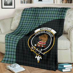 Scottish Melville Clan Tartan Blanket - Wave Style Scottish Plaid Tartan Plaid