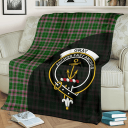 Scottish Gray Hunting Clan Tartan Blanket - Wave Style Scottish Plaid Tartan Plaid
