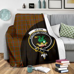 Scottish Seton Hunting Modern Clan Tartan Blanket - Wave Style Scottish Plaid Tartan Plaid