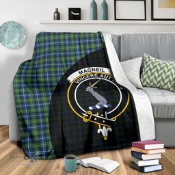 Scottish MacNeill of Barra Ancient Clan Tartan Blanket - Wave Style Scottish Plaid Tartan Plaid