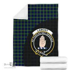 Scottish Lamont Modern Clan Tartan Blanket - Wave Style Scottish Plaid Tartan Plaid