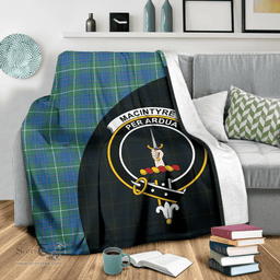 Scottish MacIntyre Hunting Ancient Clan Tartan Blanket - Wave Style Scottish Plaid Tartan Plaid