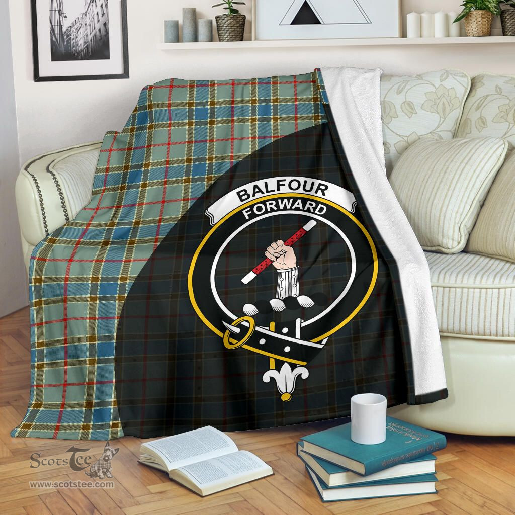 Scottish Balfour Blue Clan Tartan Blanket - Wave Style Scottish Plaid Tartan Plaid
