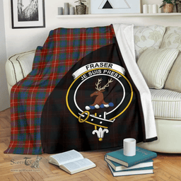 Scottish Fraser Ancient Clan Tartan Blanket - Wave Style Scottish Plaid Tartan Plaid