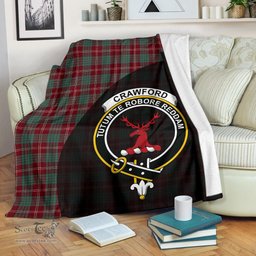 Scottish Crawford Modern Clan Tartan Blanket - Wave Style Scottish Plaid Tartan Plaid