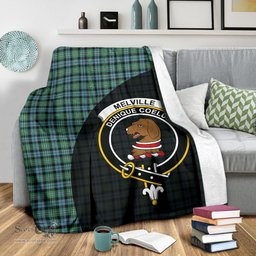 Scottish Melville Clan Tartan Blanket - Wave Style Scottish Plaid Tartan Plaid