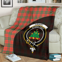 Scottish Grant Ancient Clan Tartan Blanket - Wave Style Scottish Plaid Tartan Plaid