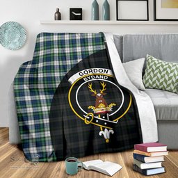 Scottish Gordon Dress Ancient Clan Tartan Blanket - Wave Style Scottish Plaid Tartan Plaid