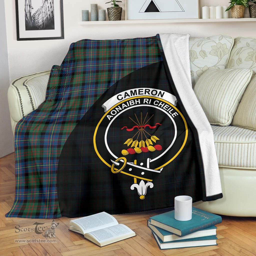 Scottish Cameron of Erracht Ancient Clan Tartan Blanket - Wave Style Scottish Plaid Tartan Plaid