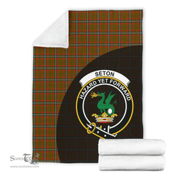 Scottish Seton Hunting Modern Clan Tartan Blanket - Wave Style Scottish Plaid Tartan Plaid