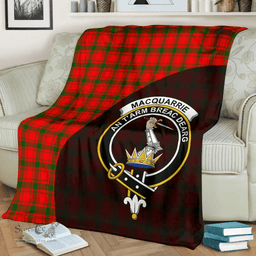 Scottish MacQuarrie Modern Clan Tartan Blanket - Wave Style Scottish Plaid Tartan Plaid