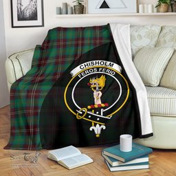 Scottish Chisholm Hunting Ancient Clan Tartan Blanket - Wave Style Scottish Plaid Tartan Plaid