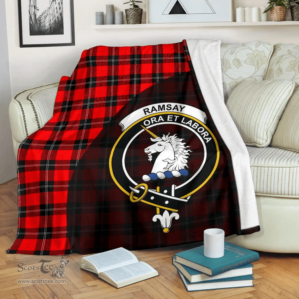 Scottish Ramsay Modern Clan Tartan Blanket - Wave Style Scottish Plaid Tartan Plaid