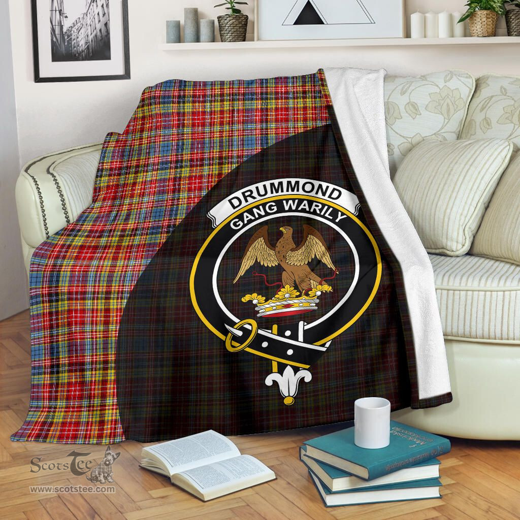 Scottish Drummond of Strathallan Clan Tartan Blanket - Wave Style Scottish Plaid Tartan Plaid