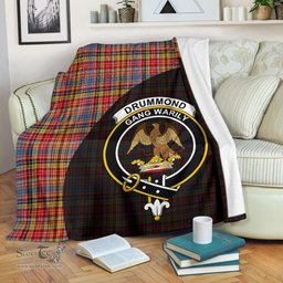 Scottish Drummond of Strathallan Clan Tartan Blanket - Wave Style Scottish Plaid Tartan Plaid