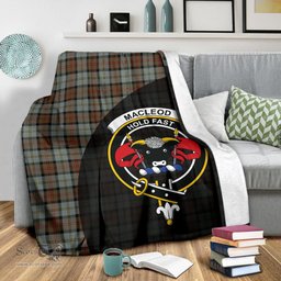 Scottish MacLeod of Harris Weathered Clan Tartan Blanket - Wave Style Scottish Plaid Tartan Plaid