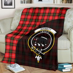 Scottish Nesbitt Modern Clan Tartan Blanket - Wave Style Scottish Plaid Tartan Plaid
