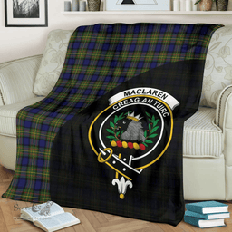 Scottish MacLaren Modern Clan Tartan Blanket - Wave Style Scottish Plaid Tartan Plaid