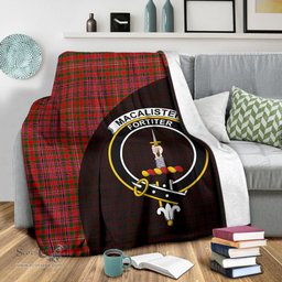 Scottish MacAlister Modern Clan Tartan Blanket - Wave Style Scottish Plaid Tartan Plaid