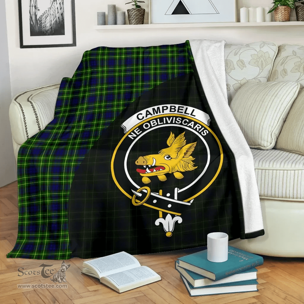 Scottish Campbell of Breadalbane Modern Clan Tartan Blanket - Wave Style Scottish Plaid Tartan Plaid