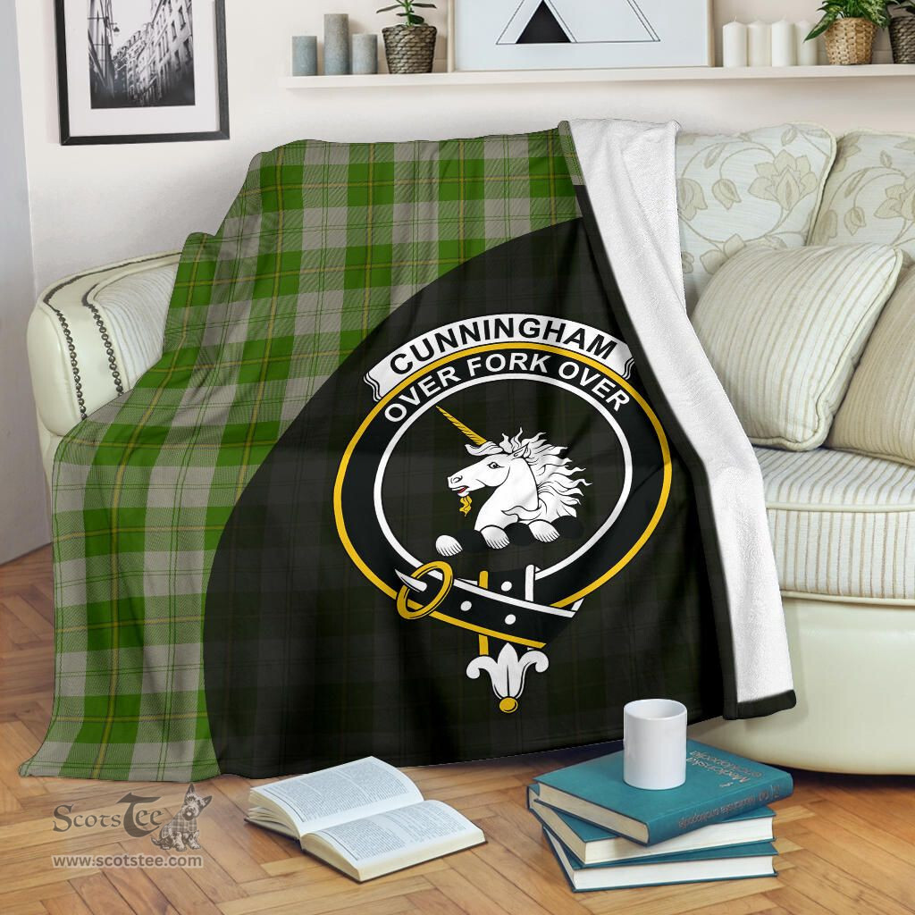 Scottish Cunningham Dress Green Dancers Clan Tartan Blanket - Wave Style Scottish Plaid Tartan Plaid