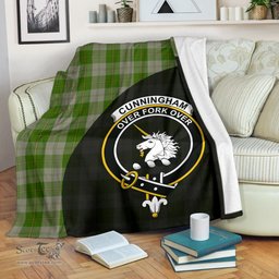 Scottish Cunningham Dress Green Dancers Clan Tartan Blanket - Wave Style Scottish Plaid Tartan Plaid