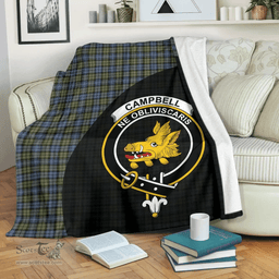 Scottish Campbell Faded Clan Tartan Blanket - Wave Style Scottish Plaid Tartan Plaid