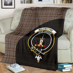 Scottish MacIntyre Hunting Weathered Clan Tartan Blanket - Wave Style Scottish Plaid Tartan Plaid