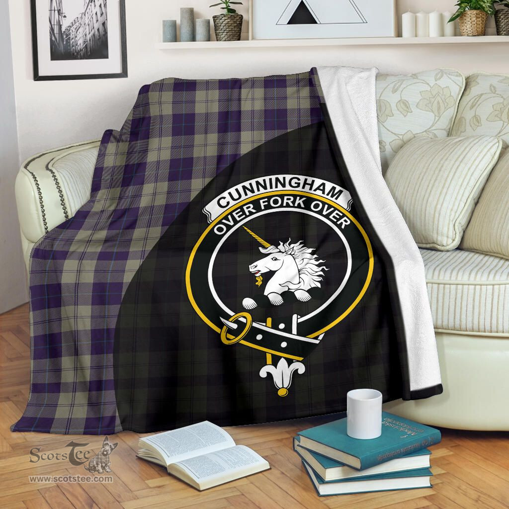 Scottish Cunningham Dress Blue Dancers Clan Tartan Blanket - Wave Style Scottish Plaid Tartan Plaid