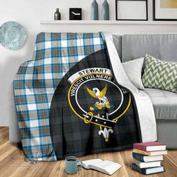 Scottish Stewart Muted Blue Clan Tartan Blanket - Wave Style Scottish Plaid Tartan Plaid
