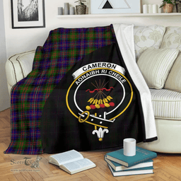 Scottish Cameron of Erracht Modern Clan Tartan Blanket - Wave Style Scottish Plaid Tartan Plaid