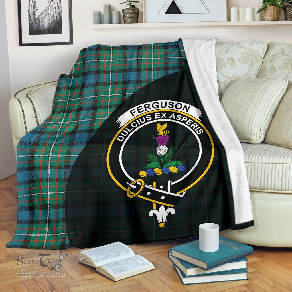 Scottish FERGUSON ANCIENT Clan Tartan Blanket - Wave Style Scottish Plaid Tartan Plaid