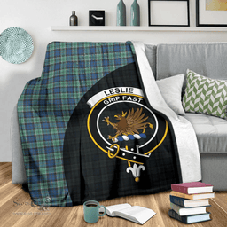 Scottish Leslie Hunting Ancient Clan Tartan Blanket - Wave Style Scottish Plaid Tartan Plaid