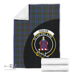 Scottish Ogilvie Hunting Modern Clan Tartan Blanket - Wave Style Scottish Plaid Tartan Plaid