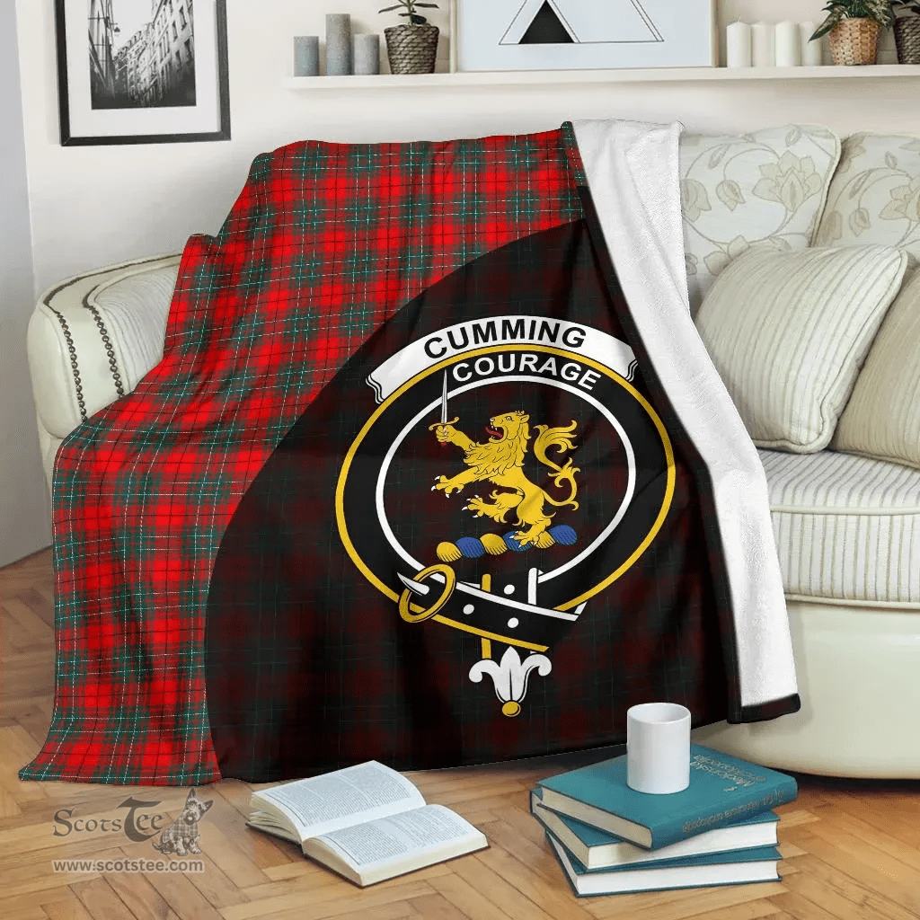 Scottish Cumming Modern Clan Tartan Blanket - Wave Style Scottish Plaid Tartan Plaid
