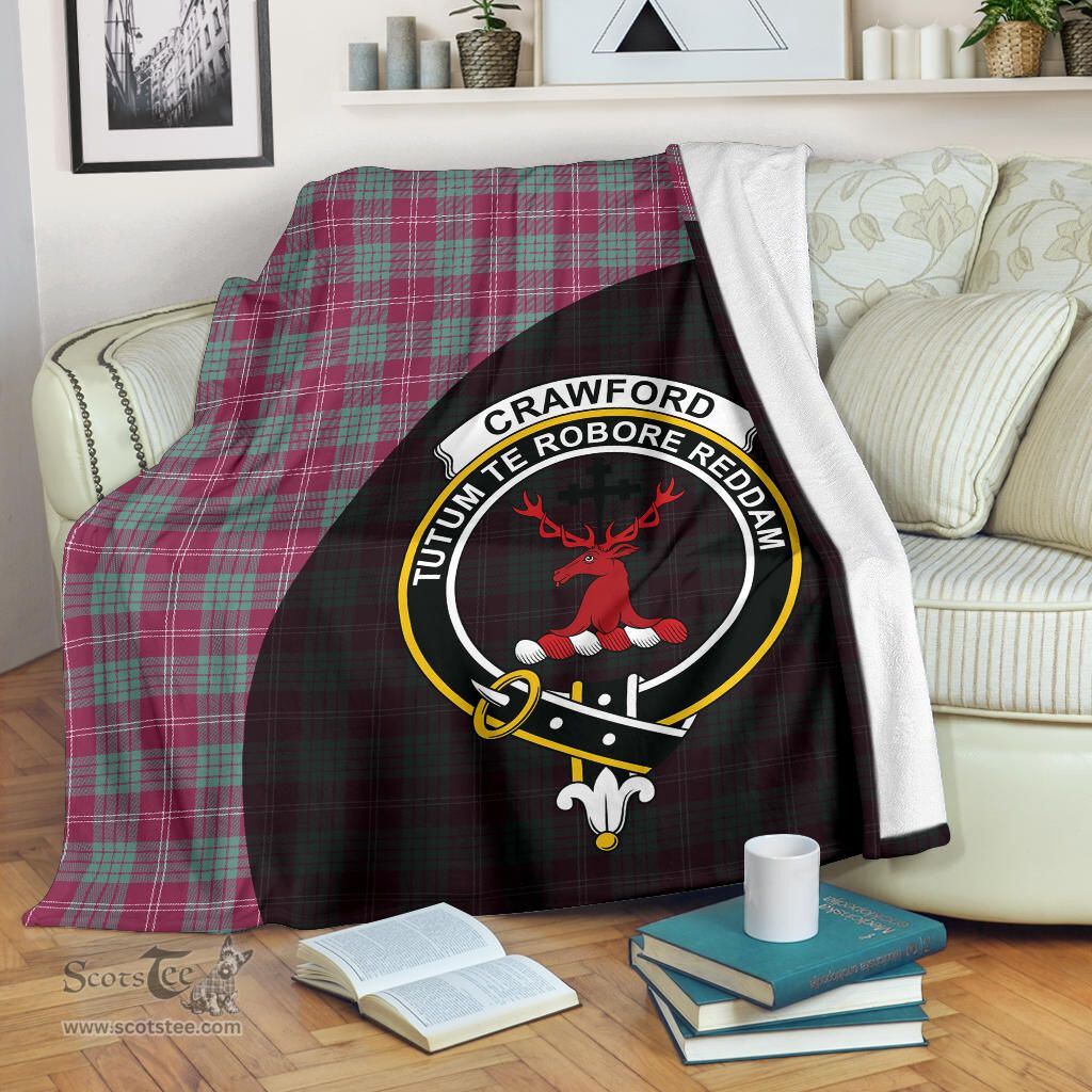 Scottish Crawford Ancient Clan Tartan Blanket - Wave Style Scottish Plaid Tartan Plaid