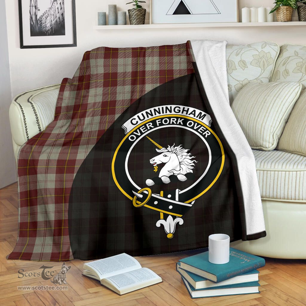 Scottish Cunningham Burgundy Dancers Clan Tartan Blanket - Wave Style Scottish Plaid Tartan Plaid