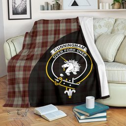 Scottish Cunningham Burgundy Dancers Clan Tartan Blanket - Wave Style Scottish Plaid Tartan Plaid