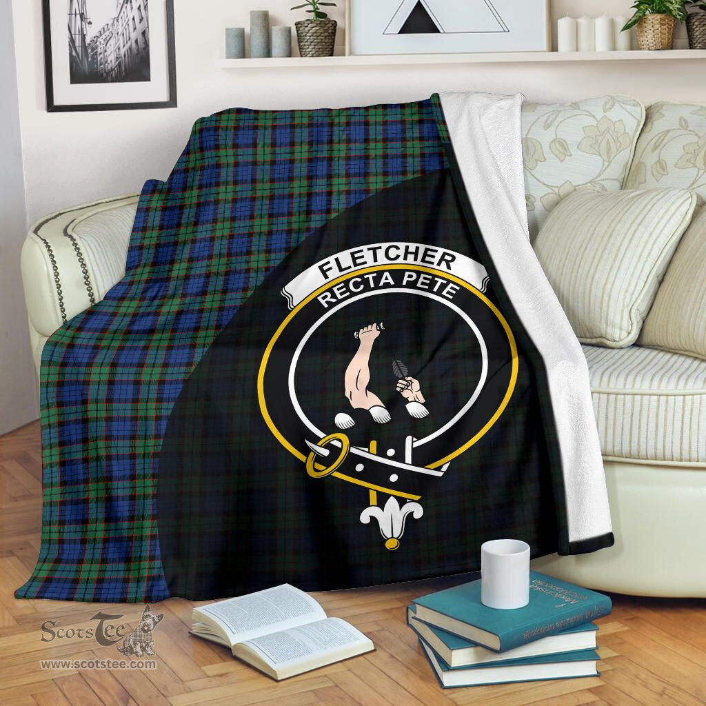 Scottish Fletcher Ancient Clan Tartan Blanket - Wave Style Scottish Plaid Tartan Plaid