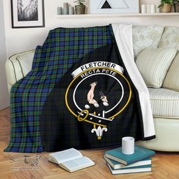 Scottish Fletcher Ancient Clan Tartan Blanket - Wave Style Scottish Plaid Tartan Plaid