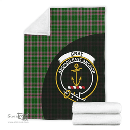 Scottish Gray Hunting Clan Tartan Blanket - Wave Style Scottish Plaid Tartan Plaid