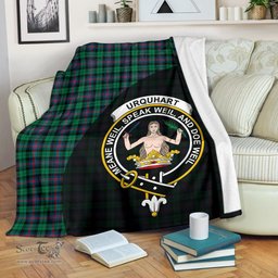 Scottish Urquhart Broad Red Ancient Clan Tartan Blanket - Wave Style Scottish Plaid Tartan Plaid