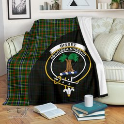 Scottish Bisset Clan Tartan Blanket - Wave Style Scottish Plaid Tartan Plaid