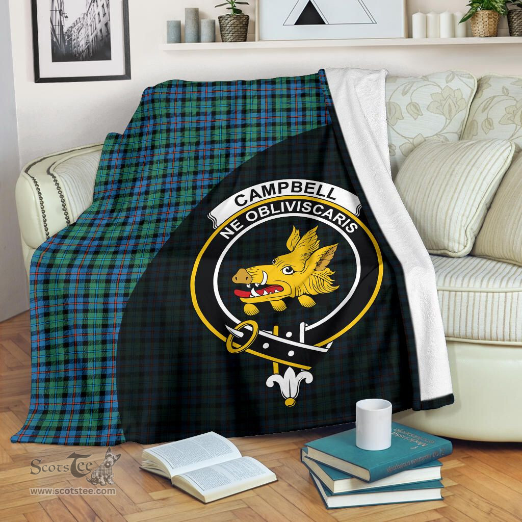 Scottish Campbell of Cawdor Ancient Clan Tartan Blanket - Wave Style Scottish Plaid Tartan Plaid