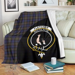 Scottish Fletcher of Dunans Clan Tartan Blanket - Wave Style Scottish Plaid Tartan Plaid