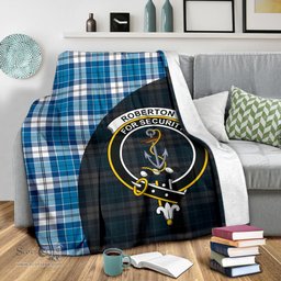 Scottish Roberton Clan Tartan Blanket - Wave Style Scottish Plaid Tartan Plaid