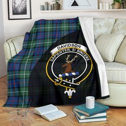 Scottish Davidson of Tulloch  Clan Tartan Blanket - Wave Style Scottish Plaid Tartan Plaid